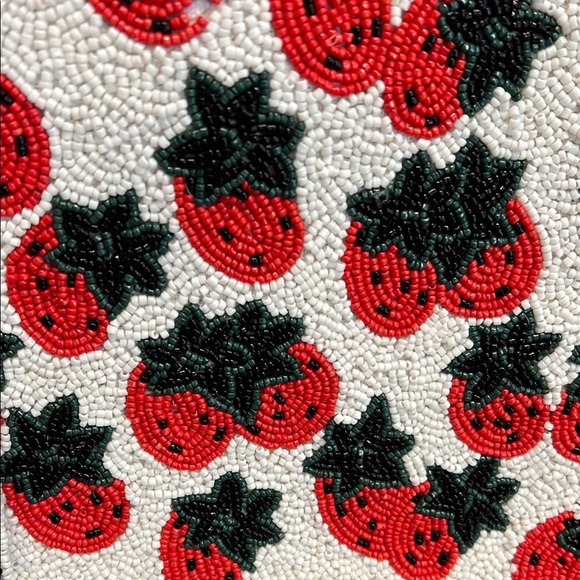 Cherry Beaded Bag (Crossbody Strap) w/ Matching Beaded Wallet 🍓🍒 - Picture 3 of 16